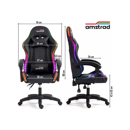 Chaise gaming AMSTRAD AVEC LED DARKSIDE 366 effets