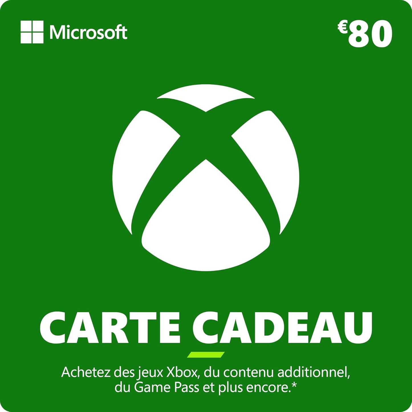 Xbox Carte Cadeau 80 EUR [Code Digital]